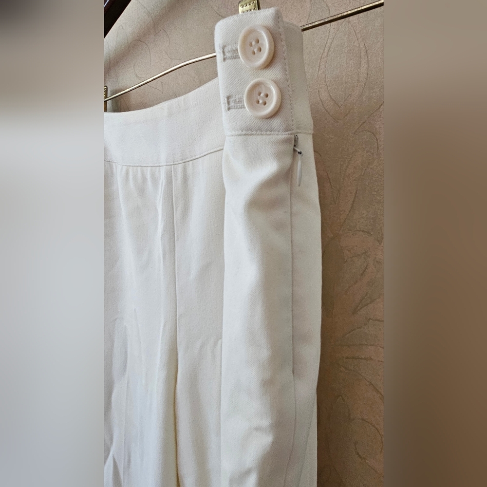 LOFT Off-White Wide Leg Lined Extra Soft Dress Pants-Size 6 - Picture 2 of 6